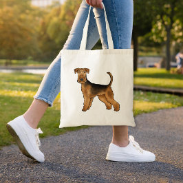 Airedale Terrier Schattigee Cartoon Dog Bingley Te Tote Bag
