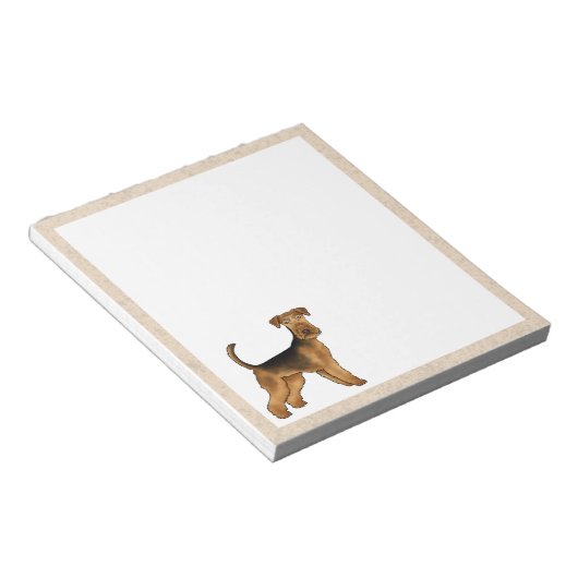 Airedale Terrier Schattigee Cartoon Hond Illustrat Notitieblok (Schuin)