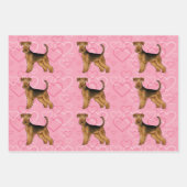 Airedale Terrier Schattigee hondenliefde en harten Inpakpapier Vel (Voorkant 2)