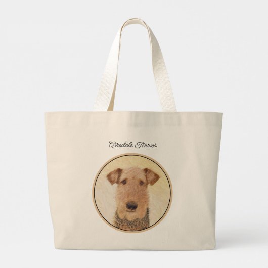 Airedale Terrier Schilderen Schattigee Originele H Grote Tote Bag (Achterkant)