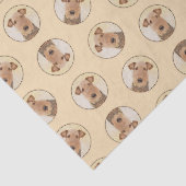Airedale Terrier Schilderen Schattigee Originele H Tissuepapier (Detail)