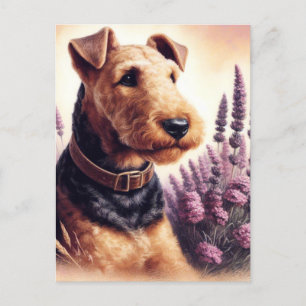  Airedale Terrier schilderij Briefkaart