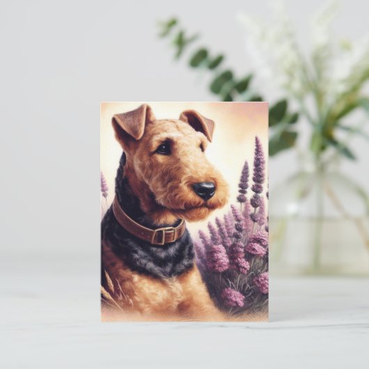  Airedale Terrier schilderij Briefkaart (Staand voorkant)