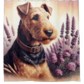  Airedale Terrier schilderij Douchegordijn (Voorkant)