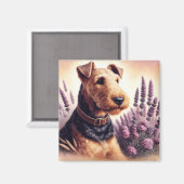  Airedale Terrier schilderij Magneet (Voorkant / Achterkant)