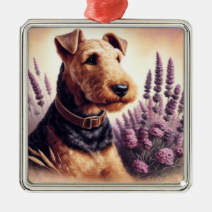  Airedale Terrier schilderij Metalen Ornament