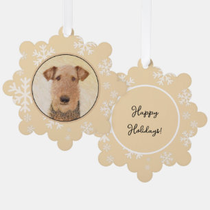 Airedale Terrier Schilderij - Mooie Originele Kuns Ornament Kaart