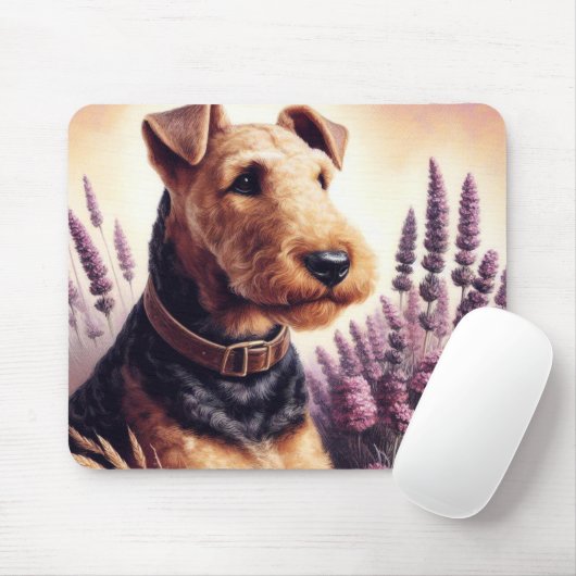  Airedale Terrier schilderij Muismat (Met muis)