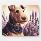  Airedale Terrier schilderij Muismat (Voorkant)