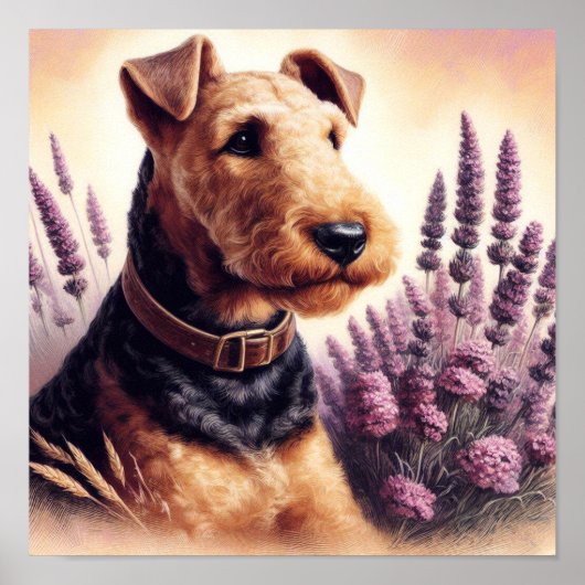 Airedale Terrier schilderij Poster (Voorkant)