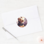  Airedale Terrier schilderij Ronde Sticker (Envelop)