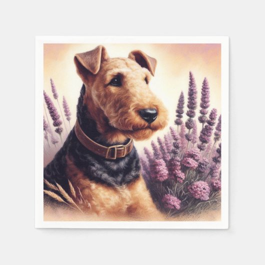  Airedale Terrier schilderij Servet (Voorkant)