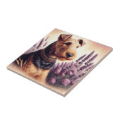 Airedale Terrier schilderij Tegeltje (Zijkant)