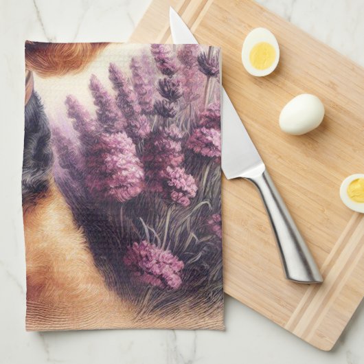  Airedale Terrier schilderij Theedoek (Quarter Fold)