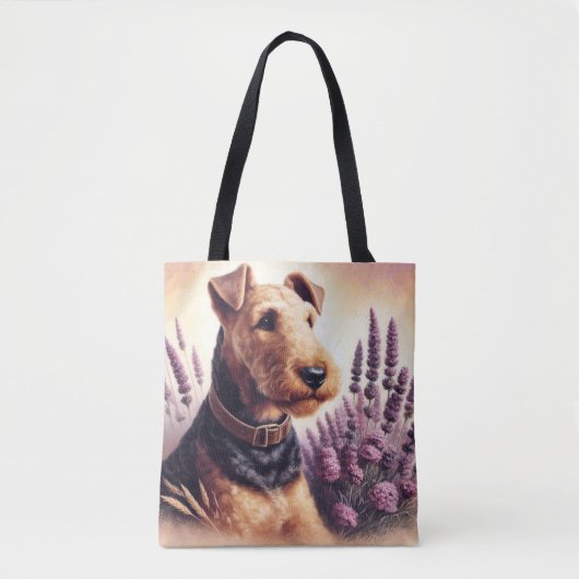 Airedale Terrier schilderij Tote Bag (Voorkant)