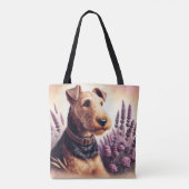 Airedale Terrier schilderij Tote Bag (Achterkant)