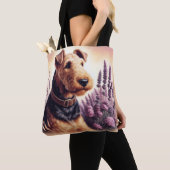 Airedale Terrier schilderij Tote Bag (Dichtbij)