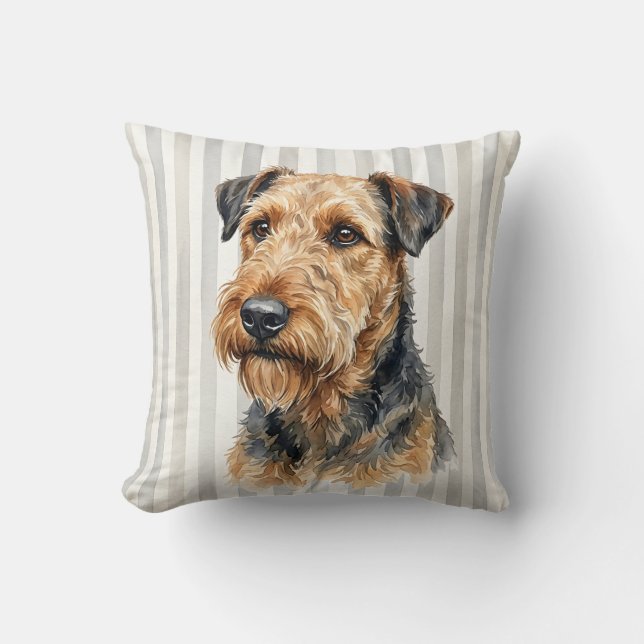 Airedale Terrier Sierkussen (Voorkant)