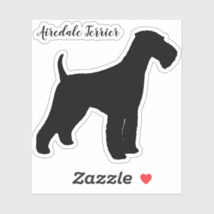 Airedale Terrier Silhouet Hondenras Vinyl Sticker