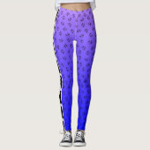 Airedale Terrier Silhouette Blue Paars Ombre Leggings (Voorkant)