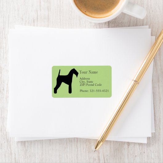 Airedale Terrier Silhouette Etiket (Insitu)