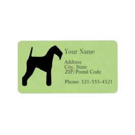 Airedale Terrier Silhouette Etiket