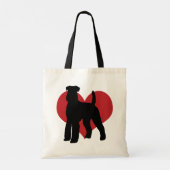Airedale Terrier Silhouette Heart Tote Bag (Achterkant)