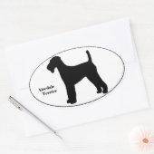 Airedale Terrier SIlhouette Ovale Sticker (Envelop)