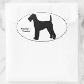 Airedale Terrier SIlhouette Ovale Sticker (Tas)