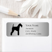 Airedale Terrier Silhouette Return-adres Etiket (Insitu)