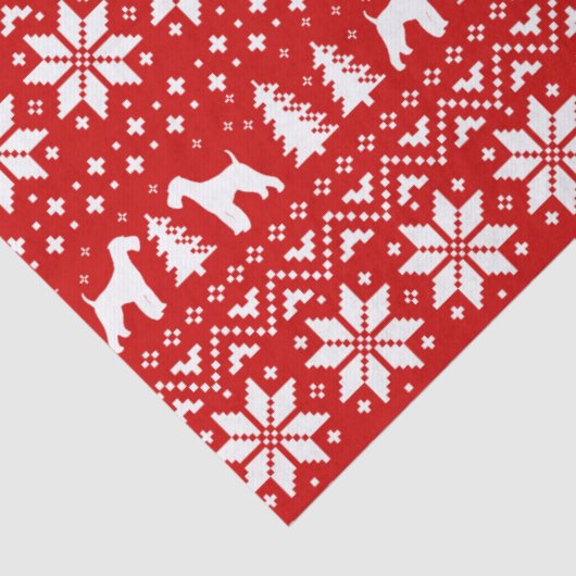 Airedale Terrier Silhouetten Kerstpatroon Tissuepapier (Detail)