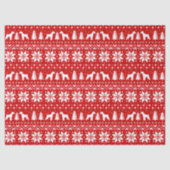 Airedale Terrier Silhouetten Kerstpatroon Tissuepapier (Voorkant)
