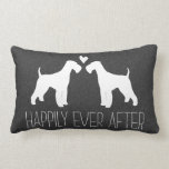 Airedale Terrier Silhouettes met hart en tekst Kussen<br><div class="desc"></div>