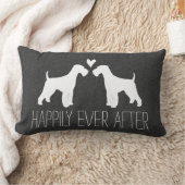 Airedale Terrier Silhouettes met hart en tekst Kussen (Deken)