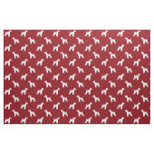 Airedale Terrier Silhouettes Pattern Red en White Stof (Fat Quarter)