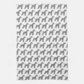 Airedale Terrier Silhouettes Pattern Theedoek (Verticaal)
