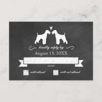 Airedale Terrier Silhouettes Wedding RSVP Reactie