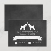 Airedale Terrier Silhouettes Wedding RSVP Reactie Kaartje (Voorkant / Achterkant)