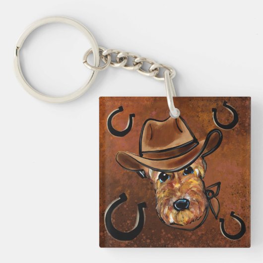 AIREDALE TERRIER SLEUTELHANGER (voorkant)