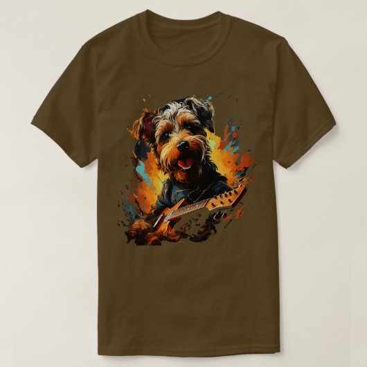 Airedale Terrier speelt gitaar T-shirt (Design voorkant)