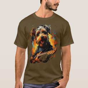Airedale Terrier speelt gitaar T-shirt