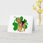Airedale Terrier St Paddy Kaart (Gele Bloem)