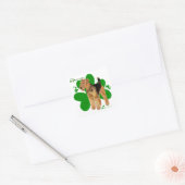 Airedale Terrier St Paddy Vierkante Sticker (Envelop)