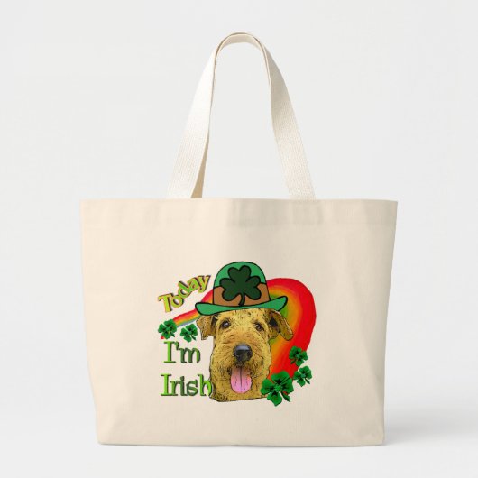 Airedale Terrier St. Patrick's Day Grote Tote Bag (Voorkant)