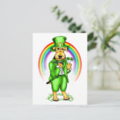 Airedale Terrier St. Patrick's Day Leprechaun Briefkaart (Staand voorkant)