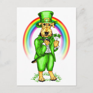 Airedale Terrier St. Patrick's Day Leprechaun Briefkaart