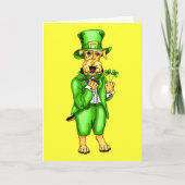 Airedale Terrier St Patrick's Day Leprechaun Kaart (Voorkant)