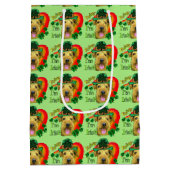 Airedale Terrier St Patricks Day Medium Cadeauzakje (Achterkant)