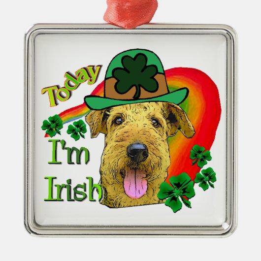 Airedale Terrier St. Patrick's Day Metalen Ornament (Voorkant)