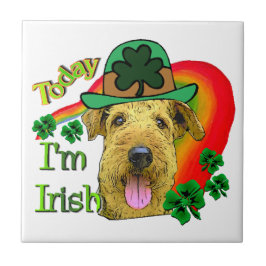 Airedale Terrier St. Patrick's Day Tegeltje